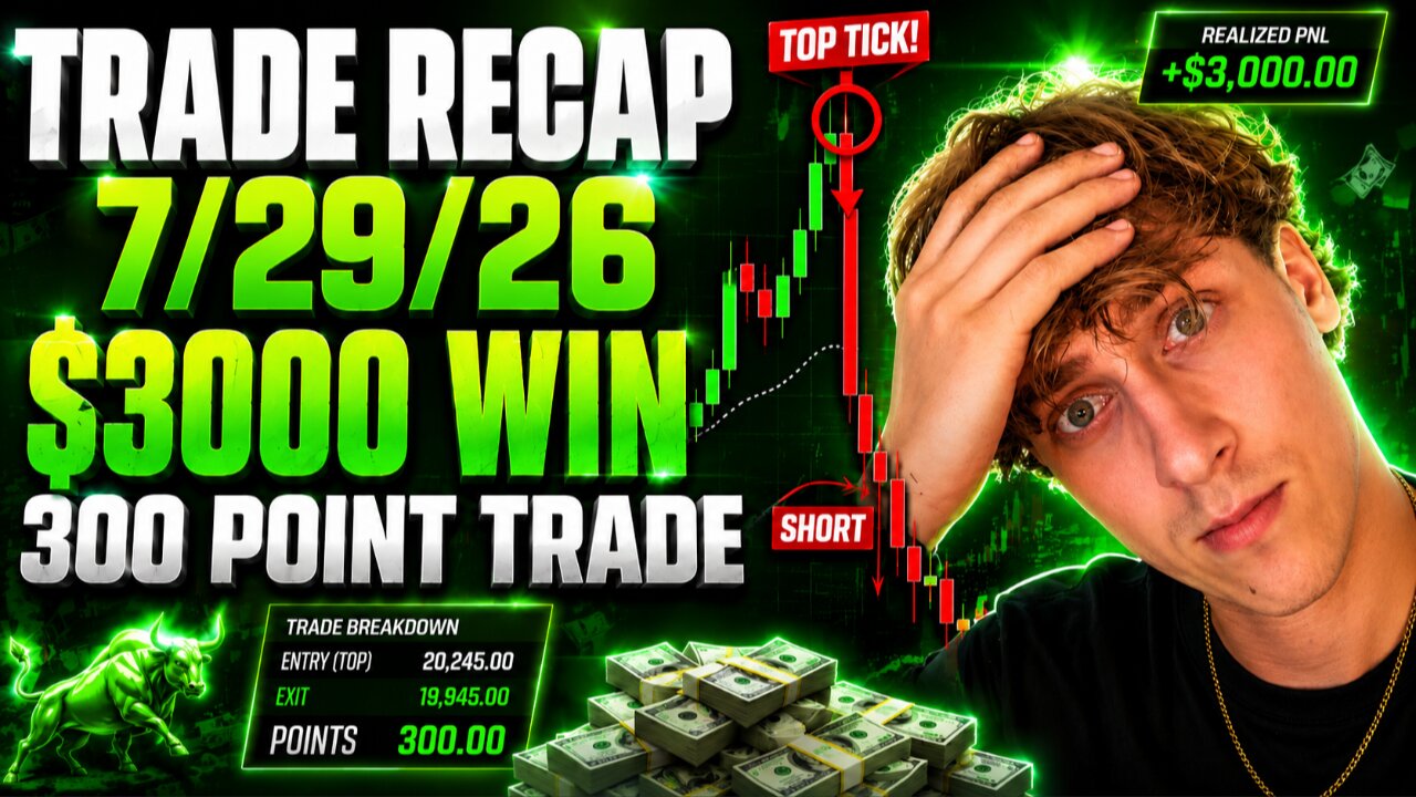THIS TRADE WAS PERFECTION! BIG WIN BUT ASIA GETS ME IN TROUBLE... Trade recap 7/29/26 ($3000 Win)