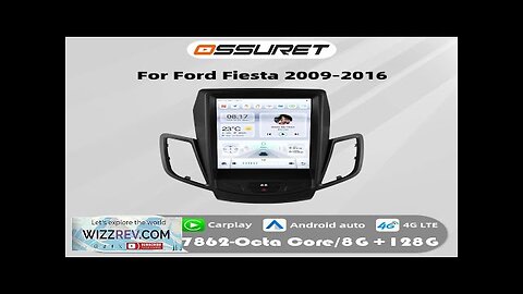 9.7"Android 13 Car radio For Ford Fiesta 2009-2014 2015 2016 Multimedia Video Review