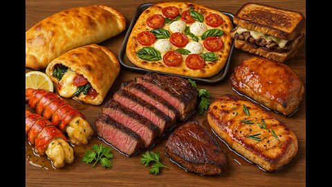 FlavorVille Mega Feast 🍽🔥 Calzones, Flatbreads, Patty Melts & Surf and Turf