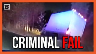 Nowhere to Run! Police Push Stolen Box Truck Off Road