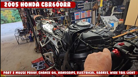 Pt2 2005 Honda CBR 600RR Mouse proof, electrical Gremlins, oil, antifreeze, brake pads, tail light