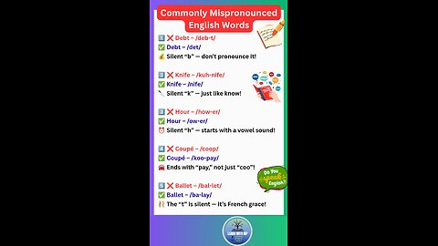Commonly Mispronounced English Words you need to know #english #shorts #ielts