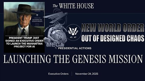 CLEARLY, Globalist Rumble DON'T Like this thumbnail of this upload, because they keep displaying it in too small size | Globalist Crime Syndicate Technocratic Genesis Mission: Globalist Stooge Trump's A.I. Acceleration