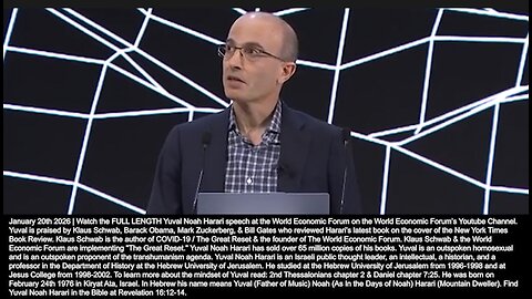 AI Boyfriend | "Your Country Will Face a Severe Identity Crisis & An Immigration Crisis...The Immigrants Will Be Millions of AIs...That Can Lie Better Than Us...Your Daughter Dating An AI Boyfriend?" - Yuval Noah Harari (1/20/2026)