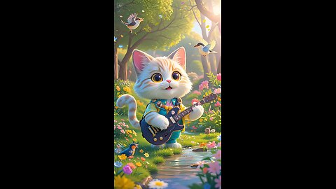 "Rocking Cats: A Purrfect Performance on Guitar & Violin! 🎸🎻🐾"