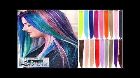 LUPU 22 Inch Synthetic Colored Highlight Hair Extensions Rainbow Long Straight Hairpieces Review