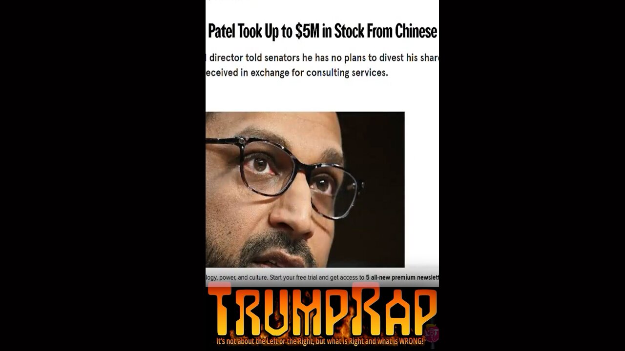 FBI Whistleblower: “Kash Patel Took $5 Million from Chinese-Linked Shell Company