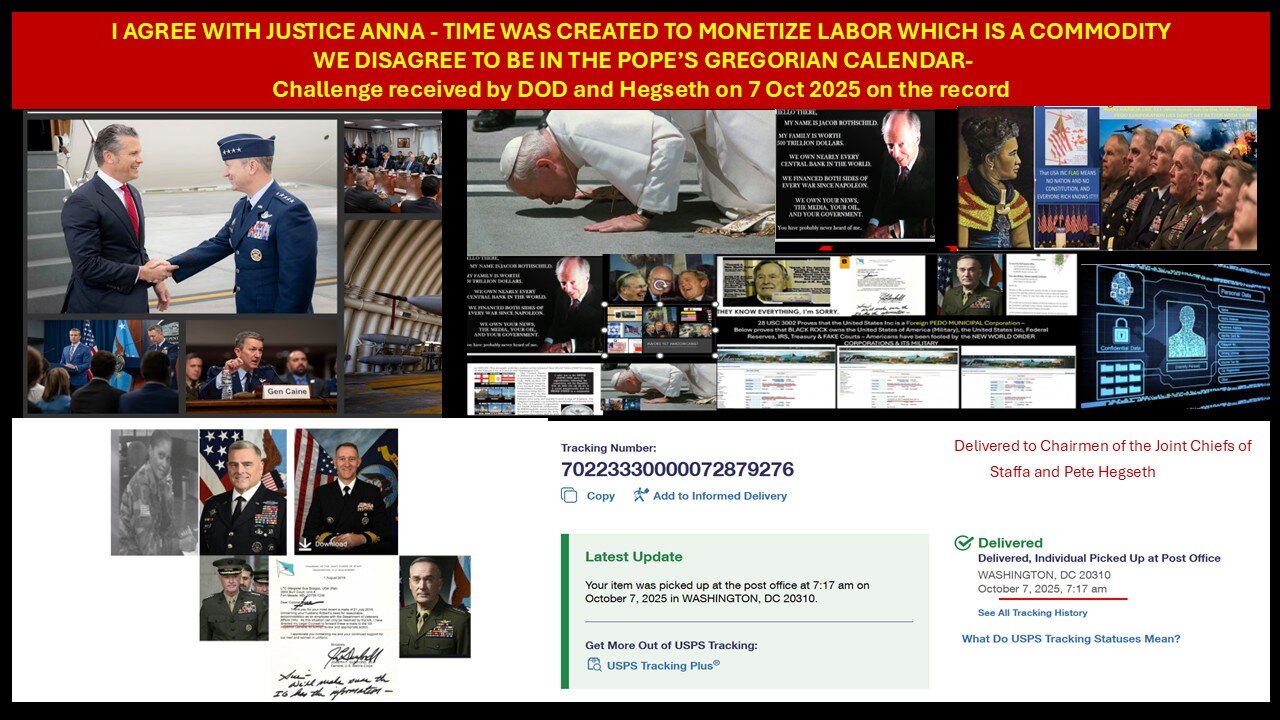 DOD and PETE HAGSETH, WE DONT AGREE TO BE PLACED UNDER AN UNCHOSEN TEMPORAL JURISDICTION