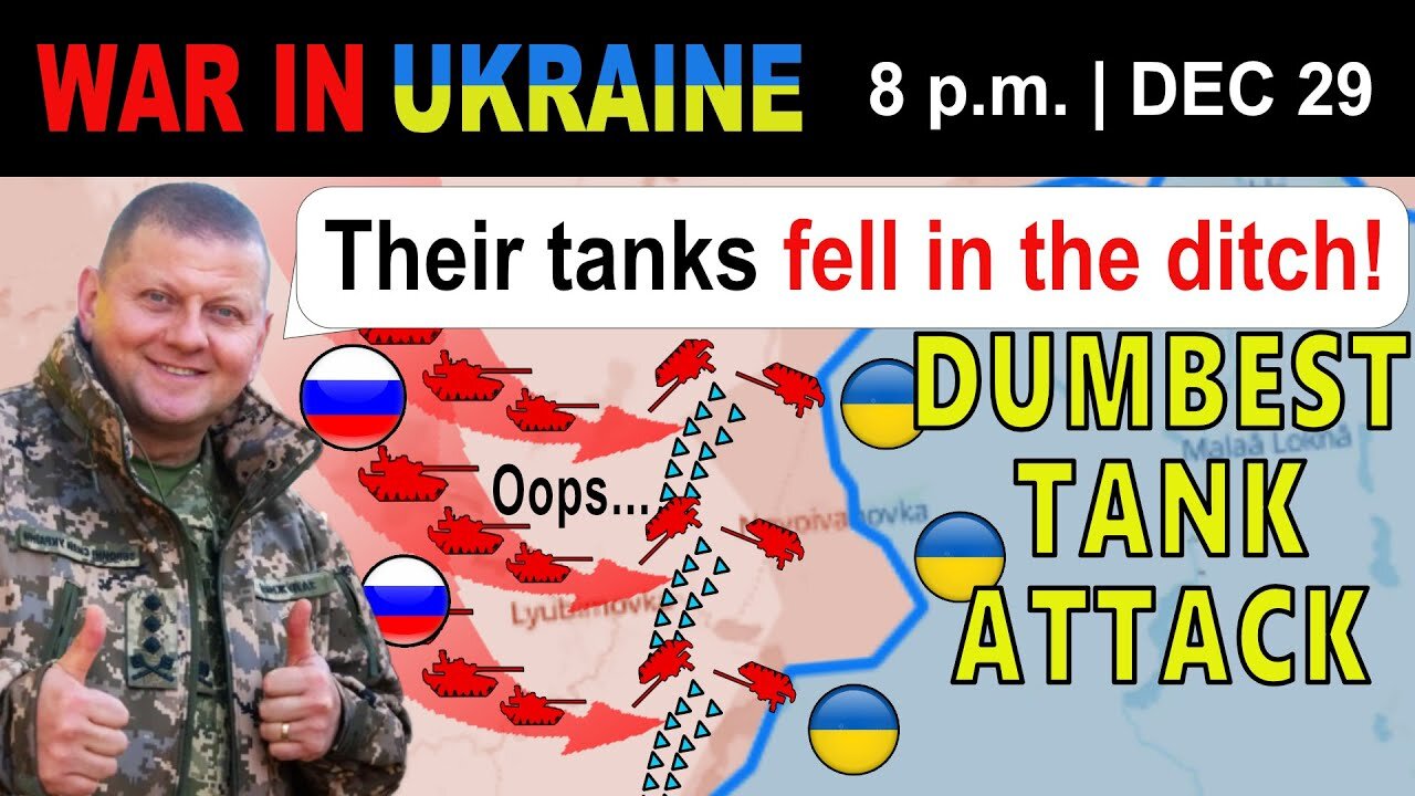 29 Dec: Embarrassing. Russian Tanks ROLL OVER & FALL IN A DITCH During the Attack | War in Ukraine