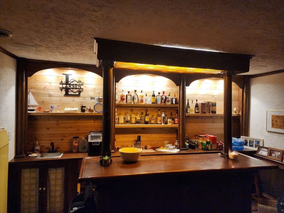 Basement Bar Facelift in a 1970s Wisconsin House