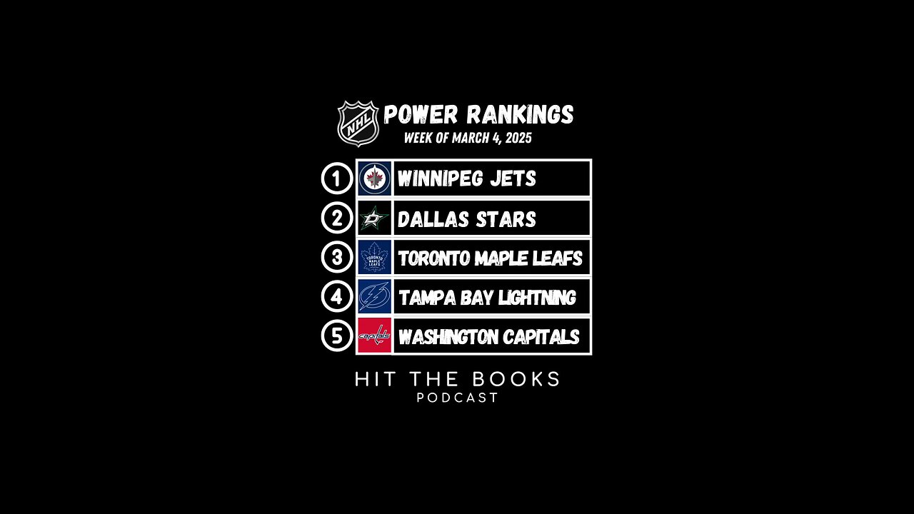 NHL Power Rankings for the week of 3/4/2025!