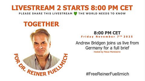 🚨LIVESTREAM 2 ON LAWYER DR. REINER FUELLMICH 🚨