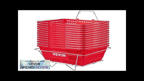 VEVOR Shopping Basket Set of 12 Red Durable PE Material with Handle Review