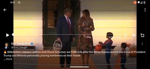 Trump and Melania place sombreros on Hakeem Jeffries and Chuck Schumer