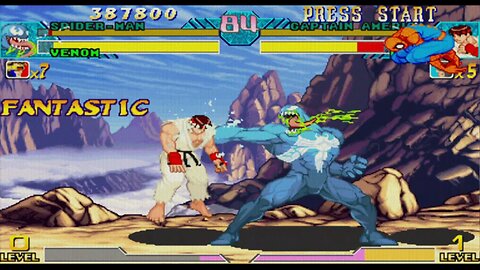 Spiderman + Venom vs Captain America + Ryu