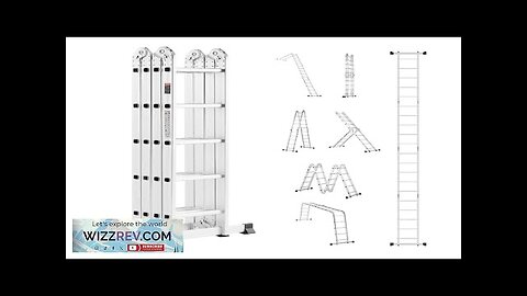 Multi-Purpose Folding Ladder 7-in-1 5 Step 19ft Reach Height Metal Review