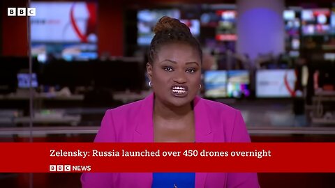 0:09 / 2:11 Russia launched 450 drones on Ukraine overnight, Zelensky says | BBC News