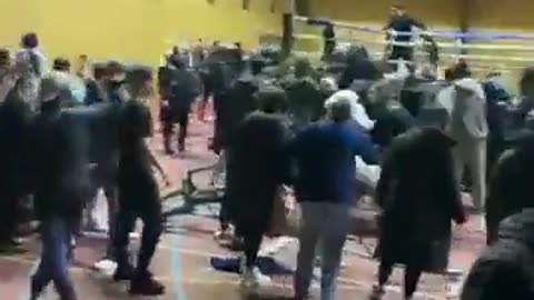 Clashes between North Africans and Africans in Paris at a boxing match.