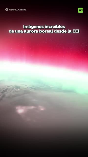 La impresionante vista de una aurora boreal desde la Estación Espacial Internacional