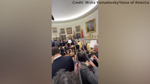 Ukrainian ambassador reacts during tense Trump-Zelenskyy Oval Office exchange