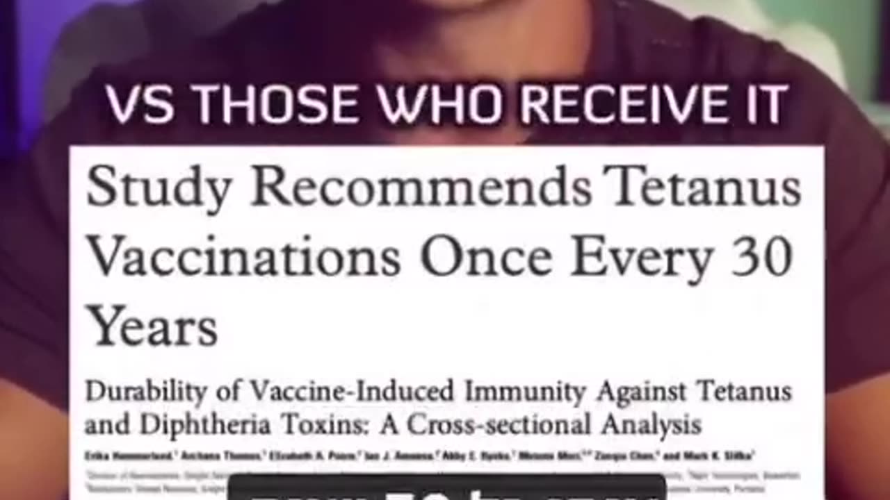 ממסד המחלות מסתיר את האמת הפשוטה הזאת על חיסון טטנוס