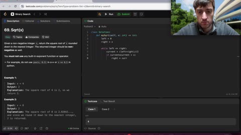 New LeetCode Topic! (Binary Search): 69. Sqrtx | 🔴LIVE Leetcode Problem Of The Day