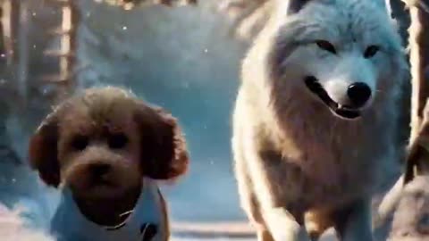 Tiny Dog Saves Giant Wolf From Freezing To Death