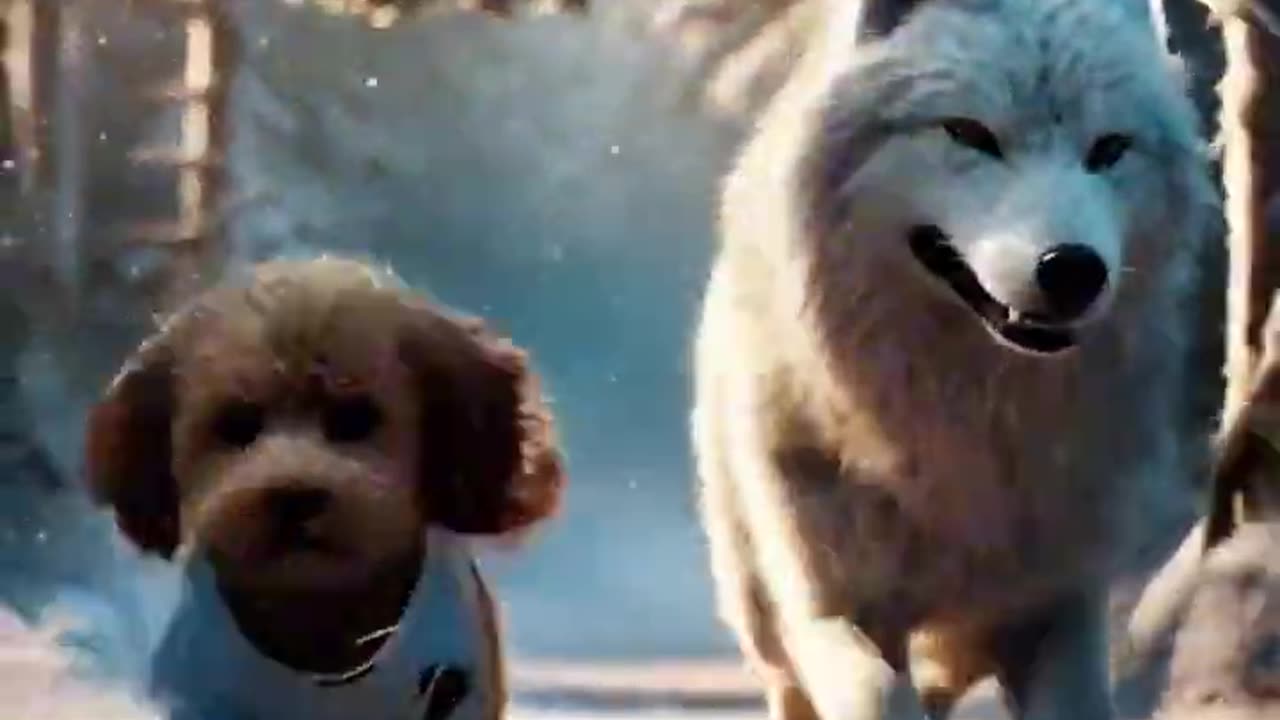 Tiny Dog Saves Giant Wolf From Freezing To Death