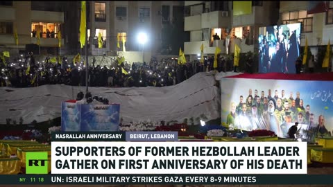 Thousands gather to mark the first anniversary of Hezbollah leader’s death in Beirut, Lebanon