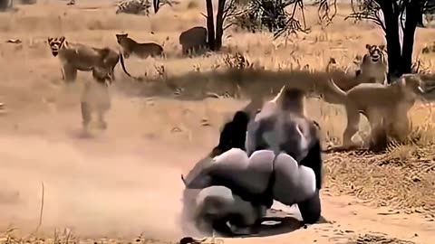 Gorilla vs Lion