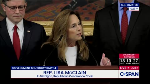 Chairwoman McClain remarks on the Democrats Government Shutdown
