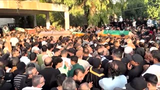 Funeral for victims of Israeli strike on Palestinian refugee camp