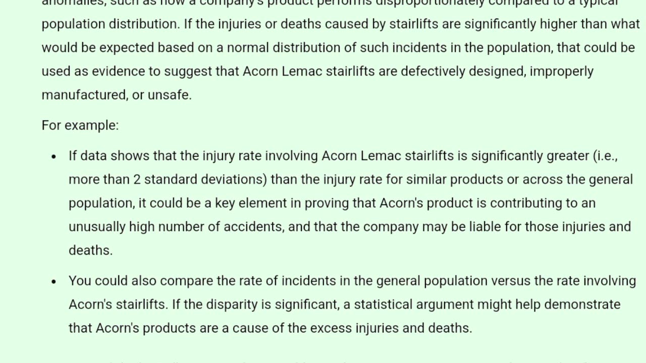 Exploring Bell Curve Evidence in Legal Cases Involving Acorn Stairlifts EXHIBIT "N"