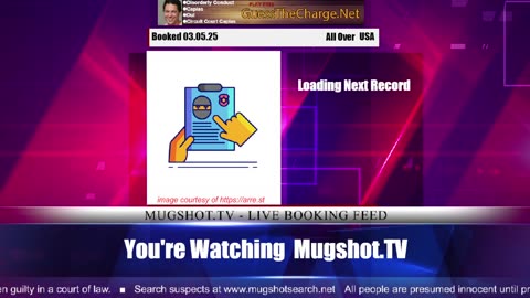 Mugshot TV - Live Arrest Booking Video Stream