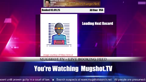 Mugshot TV - Live Arrest Booking Video Stream