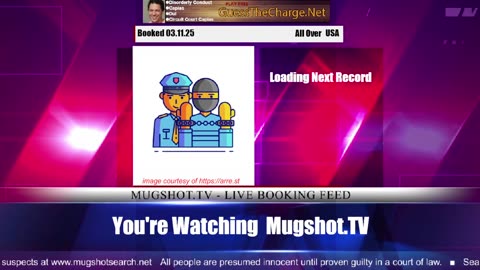 Mugshot TV - Live Arrest Booking Video Stream