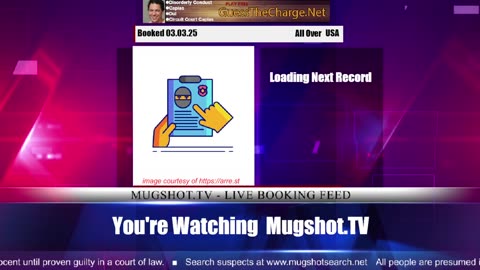 Mugshot TV - Live Arrest Booking Video Stream