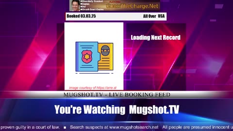 Mugshot TV - Live Arrest Booking Video Stream