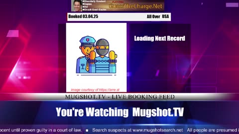 Mugshot TV - Live Arrest Booking Video Stream