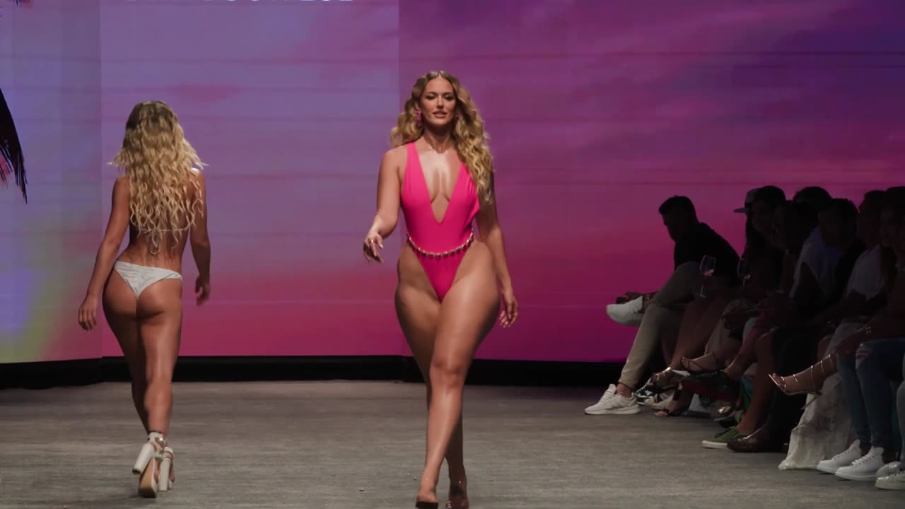 Gorgeous Model Riss Dubois in Pink One Piece by Art Hearts Fashion