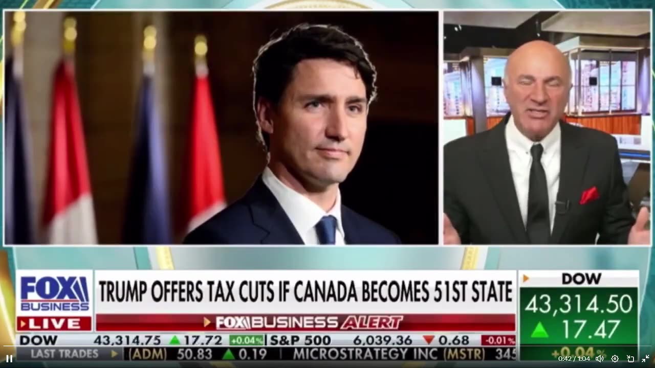 Kevin O'Leary người Canada sẽ gặp Tổng thống Trump để thuyết phục ông sáp nhập Canada💪💪💪💪💪