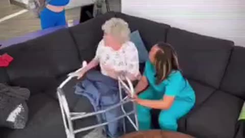 Nigger slaps an old white woman