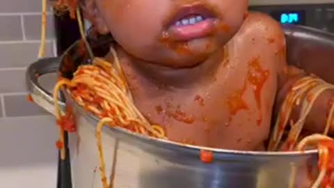 I found my Kid eating in a Pan of Indomie