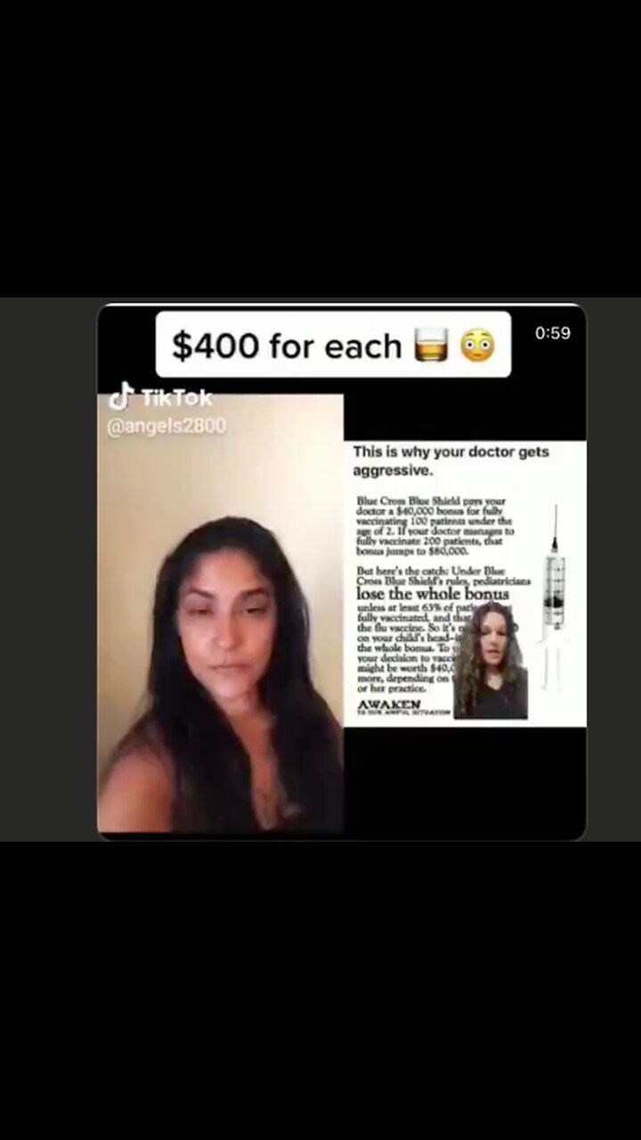 Doctors and Hospitals are getting paid to kill you. As much as $80,000 per 200 jabbed. (Genocide)