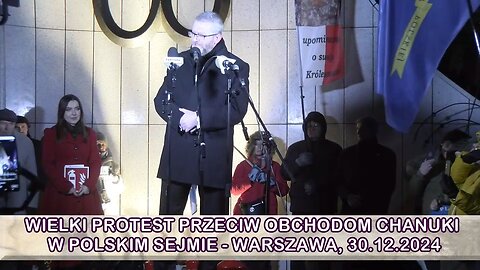 Tu jest Polska a nie Polin! Wielki protest pod sejmem przeciz odchodom chanuki w polskim sejmie