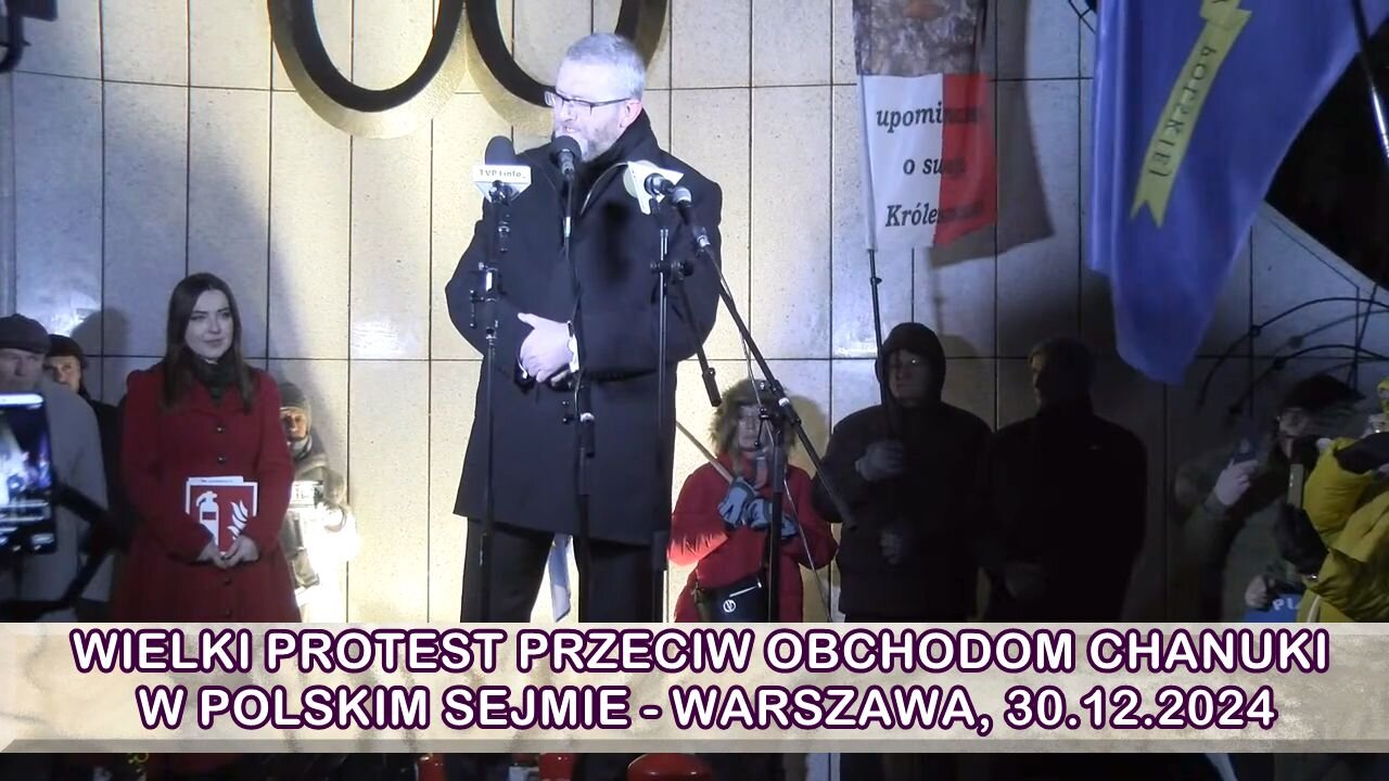 Tu jest Polska a nie Polin! Wielki protest pod sejmem przeciz odchodom chanuki w polskim sejmie