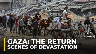 Exhausted Palestinians witness massive destruction upon returning to northern Gaza