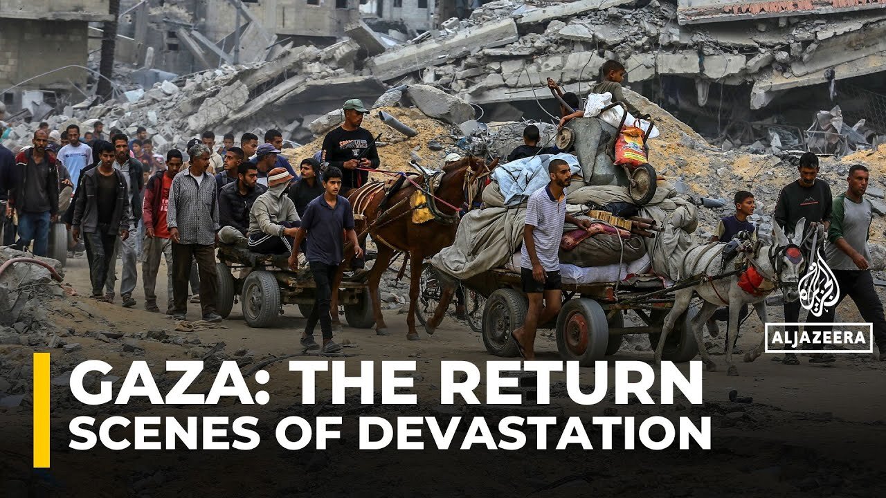 Exhausted Palestinians witness massive destruction upon returning to northern Gaza