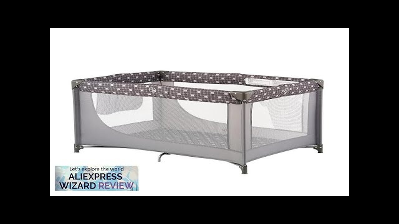 Portable Crib Baby Playpen with Mattress and Carry Bag (Grey) Review