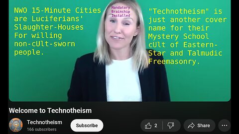 Secretly... The Pope of the Vatican is a Technotheist and Luciferian